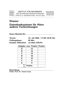 Klausur Datenbanksysteme für Hörer anderer Fachrichtungen