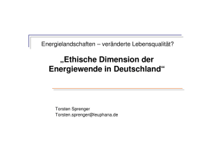Ethische Dimensionen der Energiewende in Deutschland