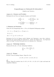 Prof. G. Freiling SS 2013 Gruppenübungen zur Mathematik für