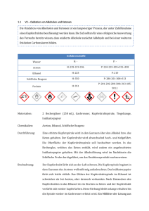1.1 V2 – Oxidation von Alkoholen und Ketonen Gefahrenstoffe