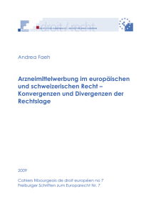 Arzneimittelwerbung im europäischen und schweizerischen Recht