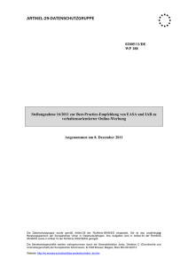 WP 188 vom 8. Dezember 2011