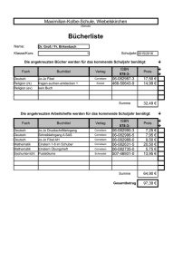 Bücherliste - Maximilian Kolbe Schule