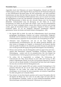 Weinstädter Papier 31.1.2009 Angestoßen durch eine Diskussion