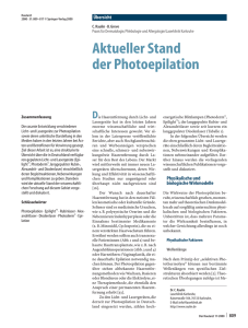 Aktueller Stand der Photoepilation