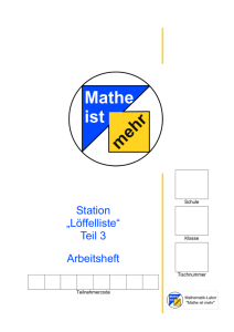 Station „Löffelliste“ Teil 3 Arbeitsheft