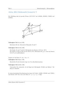 Abitur 2014 Mathematik Geometrie V