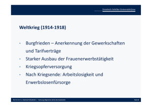 Weltkrieg (1914-1918) • Burgfrieden – Anerkennung