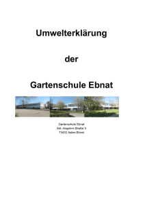 Umwelterklärung der Gartenschule Ebnat