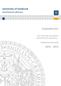 University of Innsbruck Projektbericht: 2010 – 2013