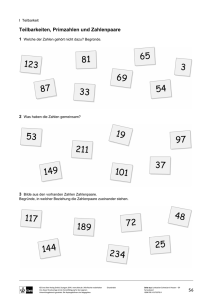 Teilbarkeiten, Primzahlen und Zahlenpaare