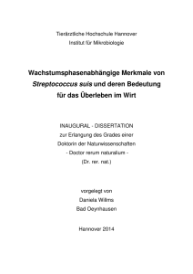 Wachstumsphasenabhängige Merkmale von Streptococcus suis