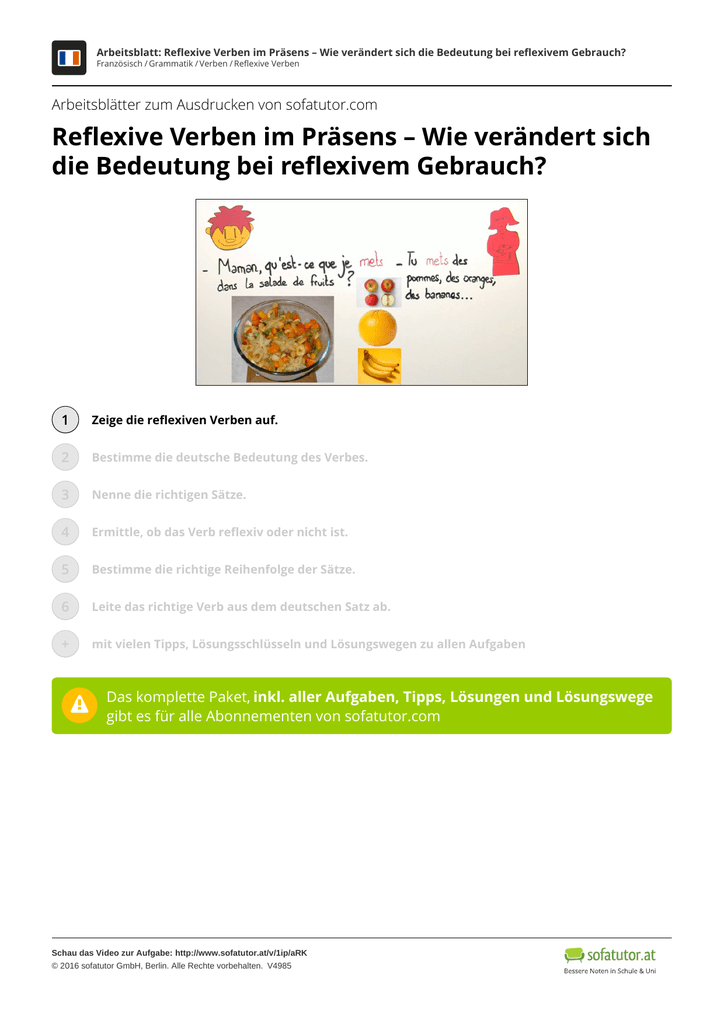 Re Exive Verben Im Prasens Wie Verandert Sich Die Bedeutung