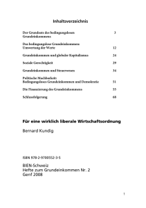 Inhaltsverzeichnis Für eine wirklich liberale Wirtschaftsordnung