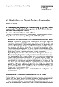 8. Symptomloses und kompliziertes Ulcus pepticum als