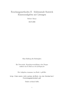 Schliessende Statistik Klausuraufgaben mit Lösungen - S