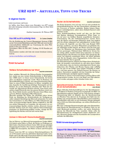 urz 02/07 – aktuelles, tipps und tricks - URZ Heidelberg