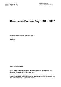 Suizide im Kanton Zug 1991