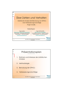 Über Zahlen und Verhalten Präsentationsplan