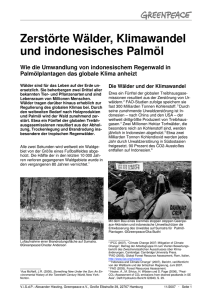 Zerstörte Wälder, Klimawandel und indonesisches Palmöl