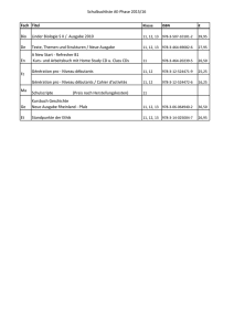 Schulbuchliste AE-Phase 2015/16 Fach Titel Bio Linder Biologie S II