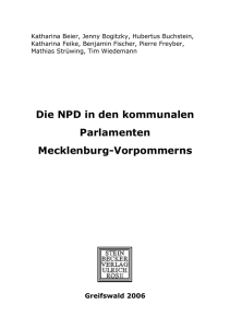 Die NPD in den kommunalen Parlamenten Mecklenburg