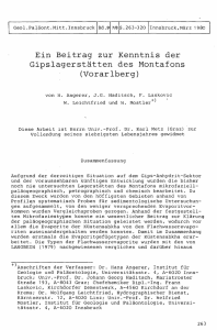 Ein Beitrag zur Kenntnis der Gipslagerstätten des Montafons