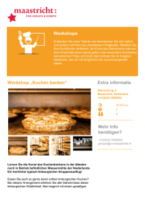 Workshops Workshop „Kuchen backen“ Extra informatie Mehr Info