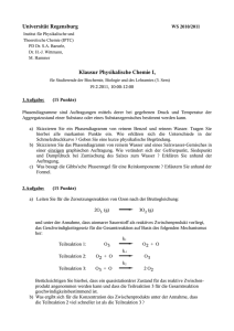 Universität Regensburg Klausur Physikalische Chemie I,