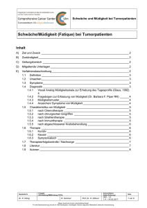 Schwäche / Müdigkeit bei Tumorpatienten