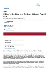 Ethische Konflikte und Spiritualität in der Psychiatrie