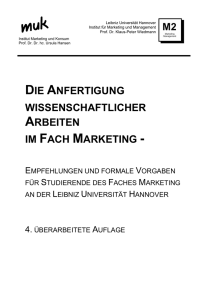 die anfertigung wissenschaftlicher arbeiten im fach marketing