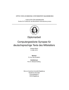 Diplomarbeit Computergestützte Synopse für