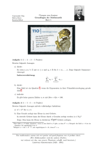Übungen zum Seminar Grundlagen der Mathematik Blatt 5 Aufgabe 1