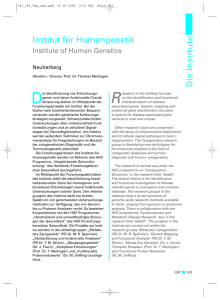 Die Institute Institut für Humangenetik
