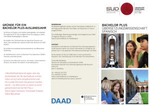 Flyer: Bachelor Plus Übersetzungswissenschaft Spanisch