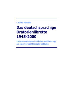 Das deutschsprachige Oratorienlibretto 1945-2000