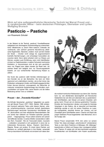 Pasticcio – Pastiche - Erika Mitterer Gesellschaft