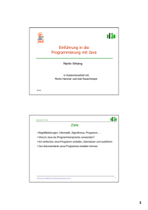 Einführung in die Programmierung mit Java
