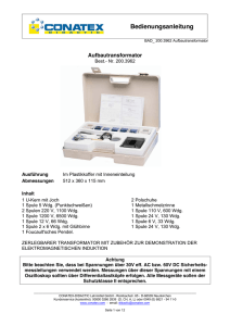 Aufbautransformator - Zusammenstellung