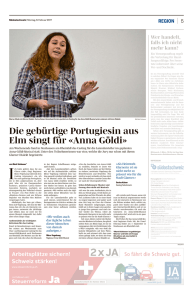 Die gebürtige Portugiesin aus Elm singt für «Anna Göldi»