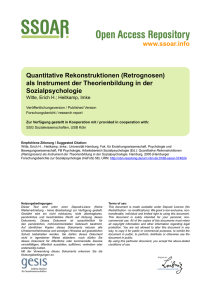 Quantitative Rekonstruktionen (Retrognosen)