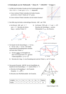 4. Schulaufgabe aus der Mathematik * Klasse 9c - Rasch-Web