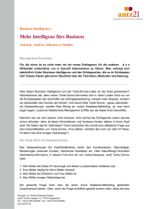 Mehr Intelligenz fürs Business - antz21