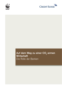 Auf dem Weg zu einer CO -armen Wirtschaft Die Rolle der Banken