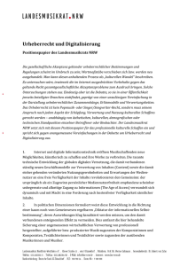 Positionspapier des Landesmusikrats NRW zu Urheberrecht und