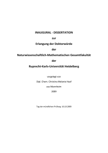 INAUGURAL - DISSERTATION zur Erlangung der Doktorwürde der