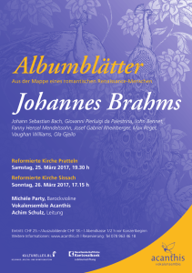 Albumblätter Johannes Brahms