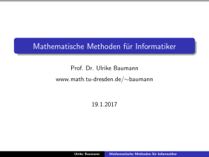 Mathematische Methoden für Informatiker