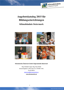 Angebotskatalog 2015 für Bildungseinrichtungen